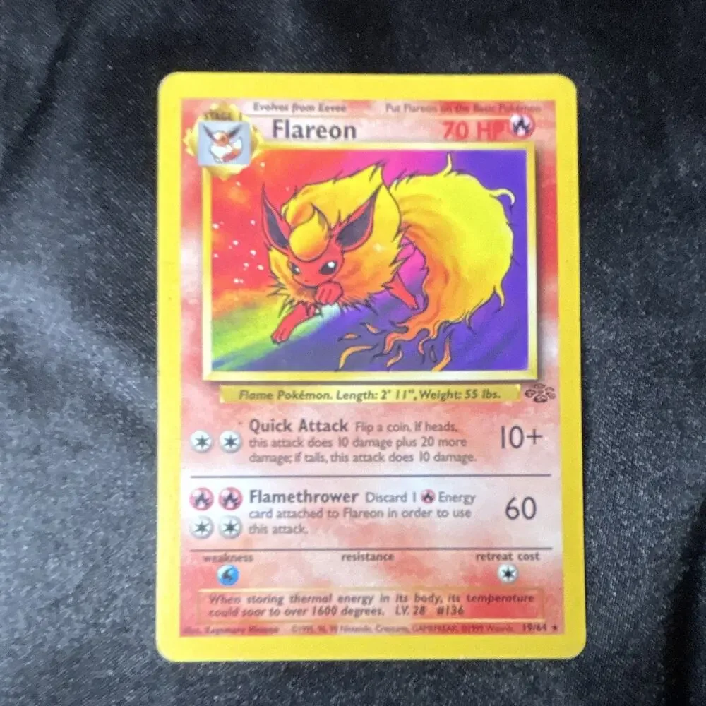 Pokemon TCG Jungle Flareon 19/64 Unlimited 1999 English Regular Nintendo